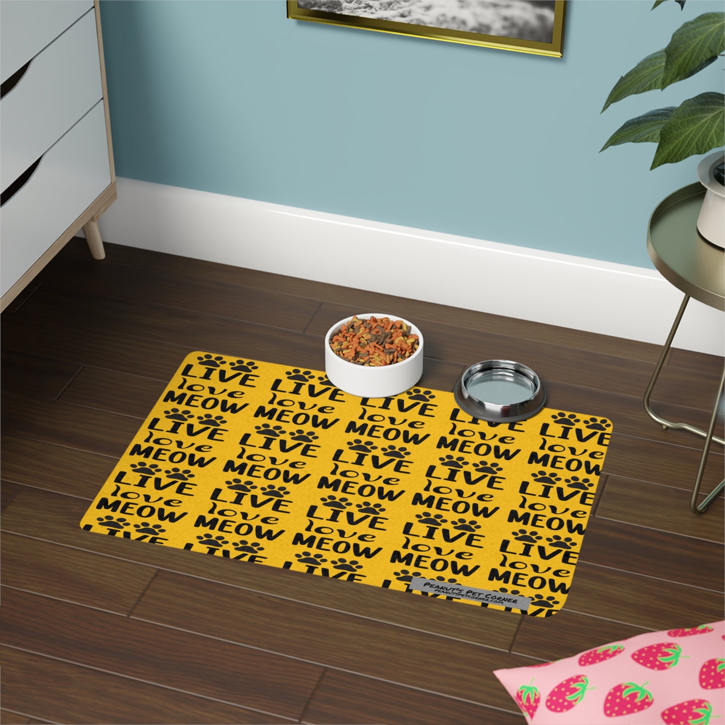 Pet Food Mat (12x18) - Yellow