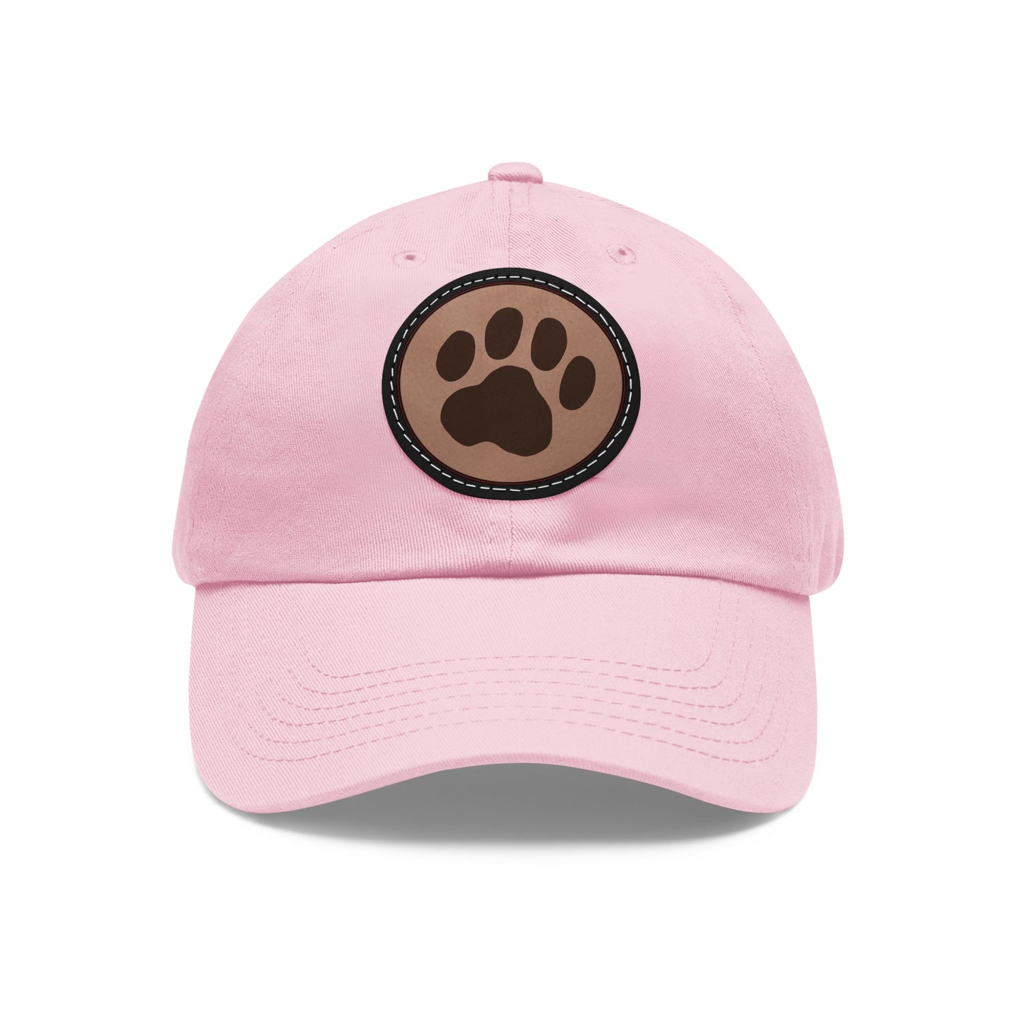 Ball Cap with Paw Print Leather Patch (Round)