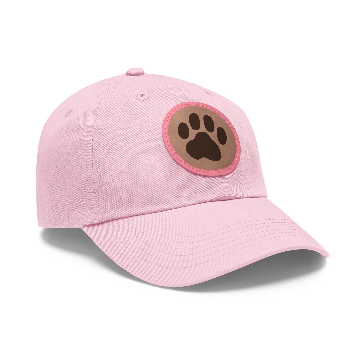 Ball Cap with Paw Print Leather Patch (Round)