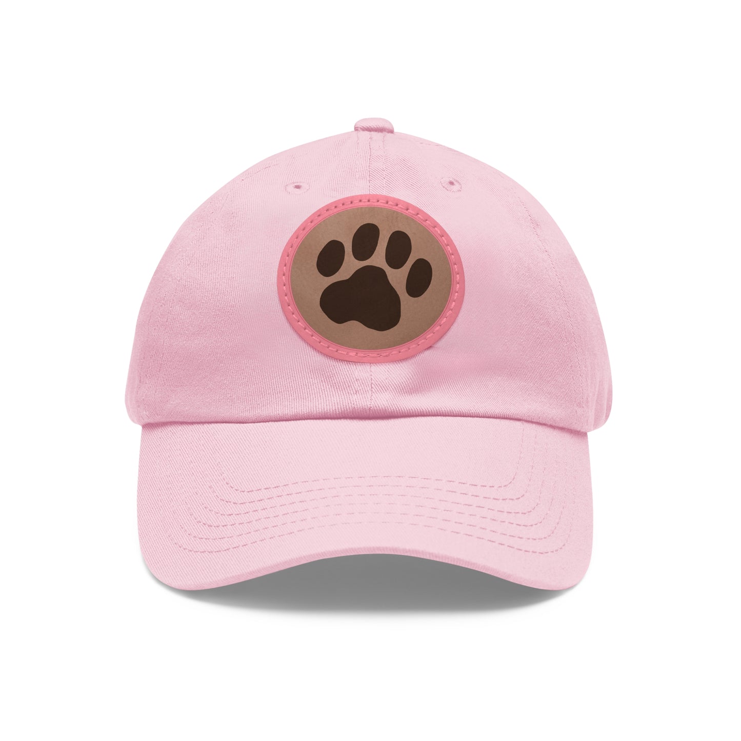 Ball Cap with Paw Print Leather Patch (Round)