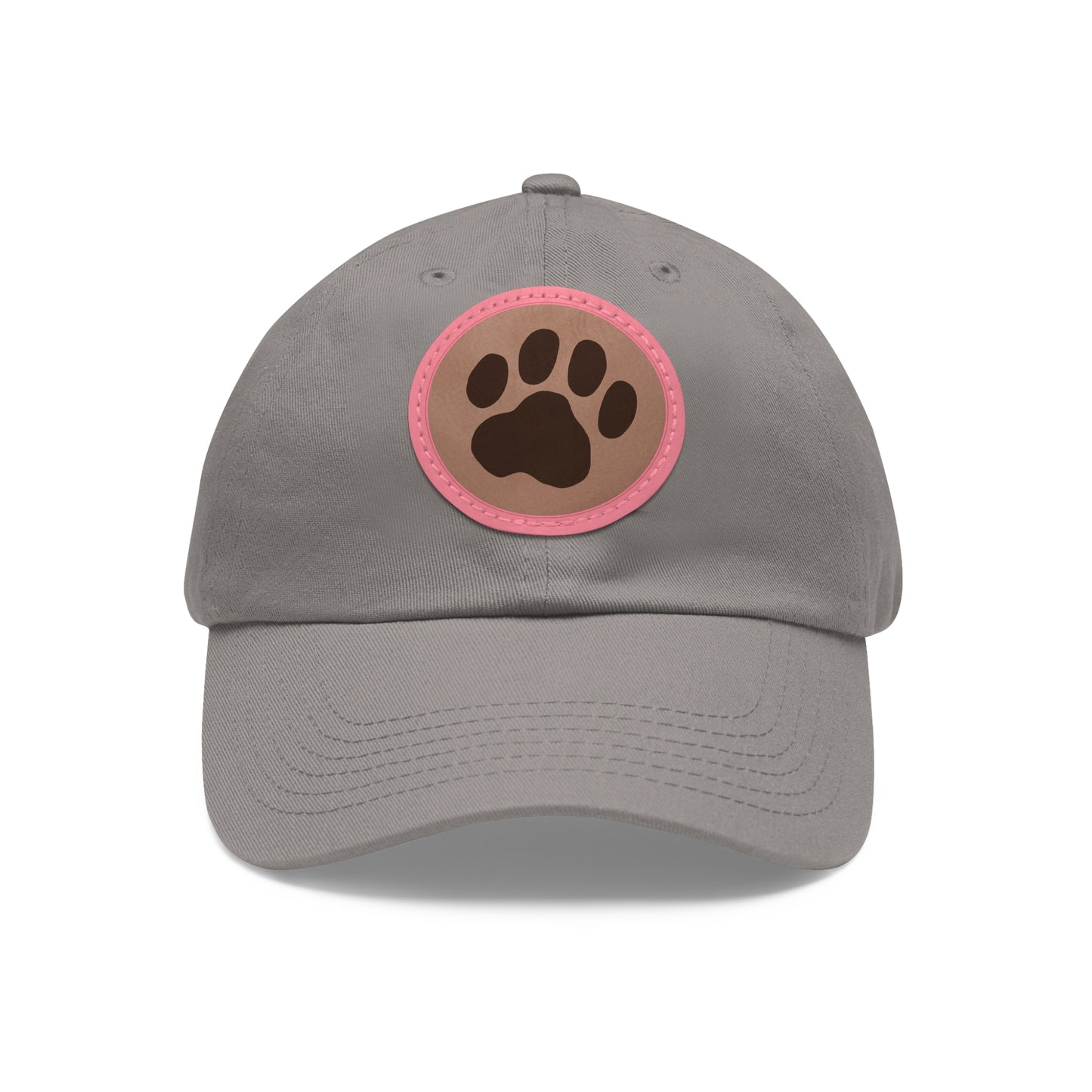 Ball Cap with Paw Print Leather Patch (Round)