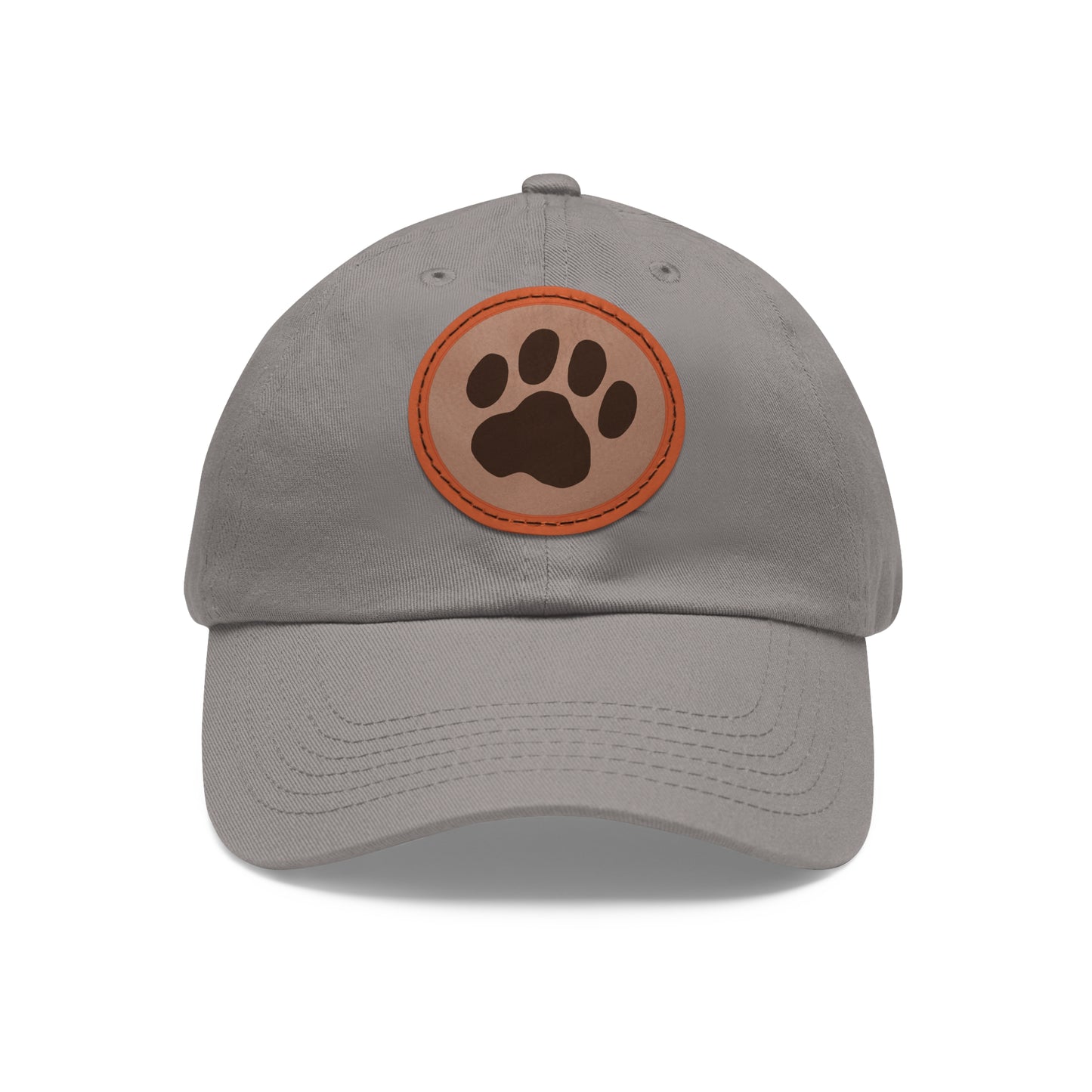 Ball Cap with Paw Print Leather Patch (Round)