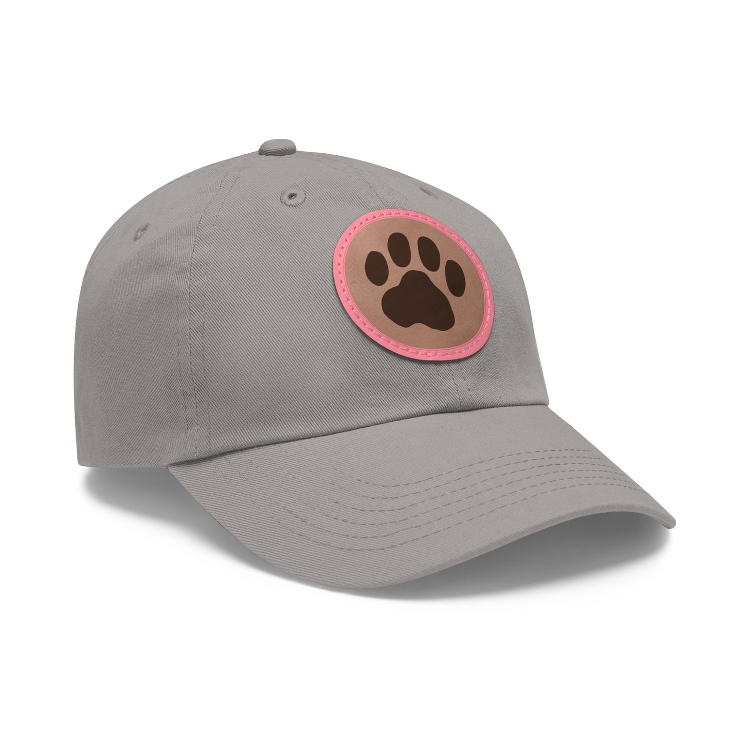 Ball Cap with Paw Print Leather Patch (Round)