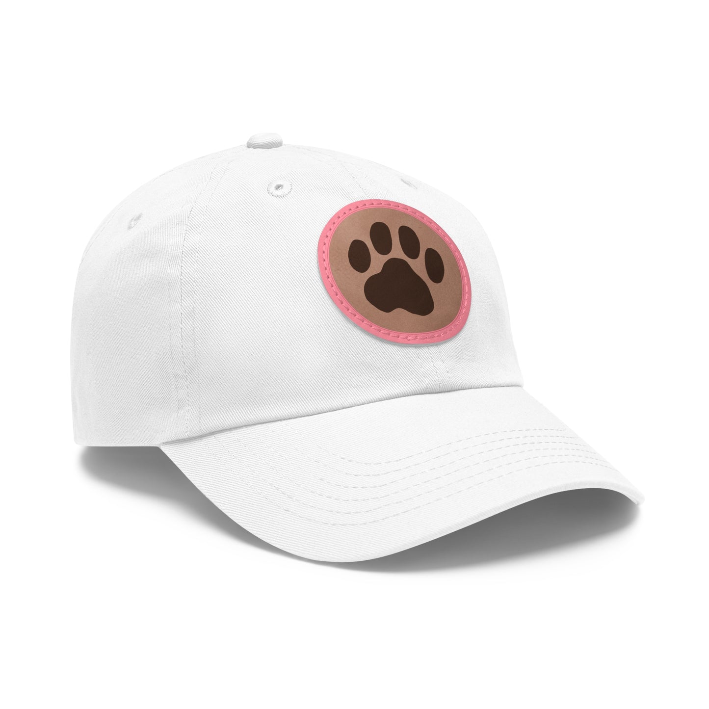 Ball Cap with Paw Print Leather Patch (Round)