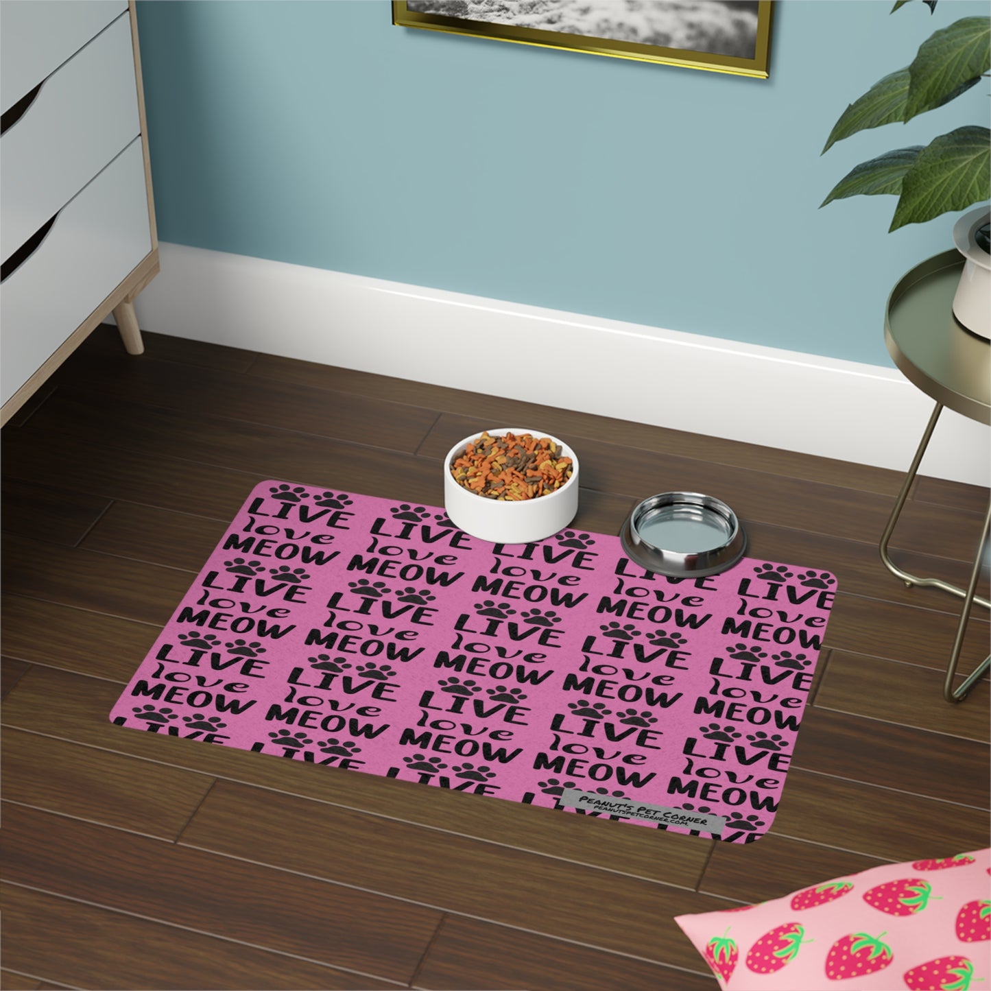 Pet Food Mat (12x18) - Pink