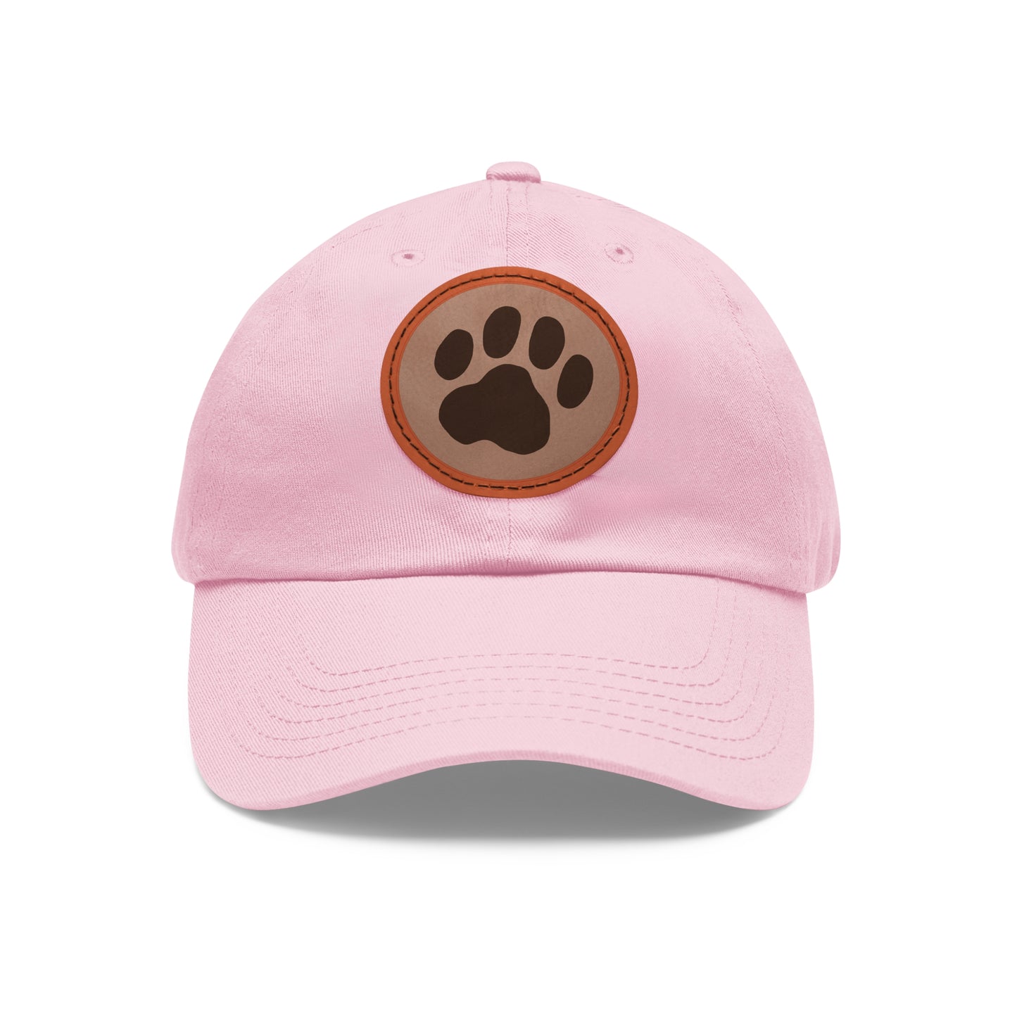 Ball Cap with Paw Print Leather Patch (Round)