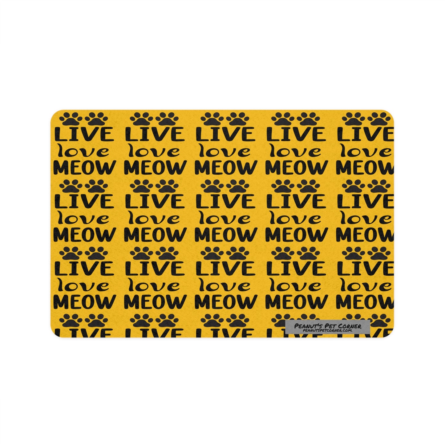 Pet Food Mat (12x18) - Yellow