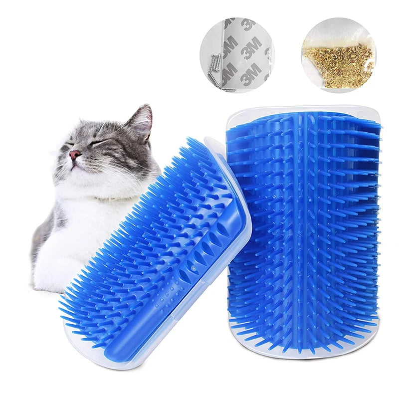 Wall-mounted Cat Comb with Catnip for Self Grooming or Massage