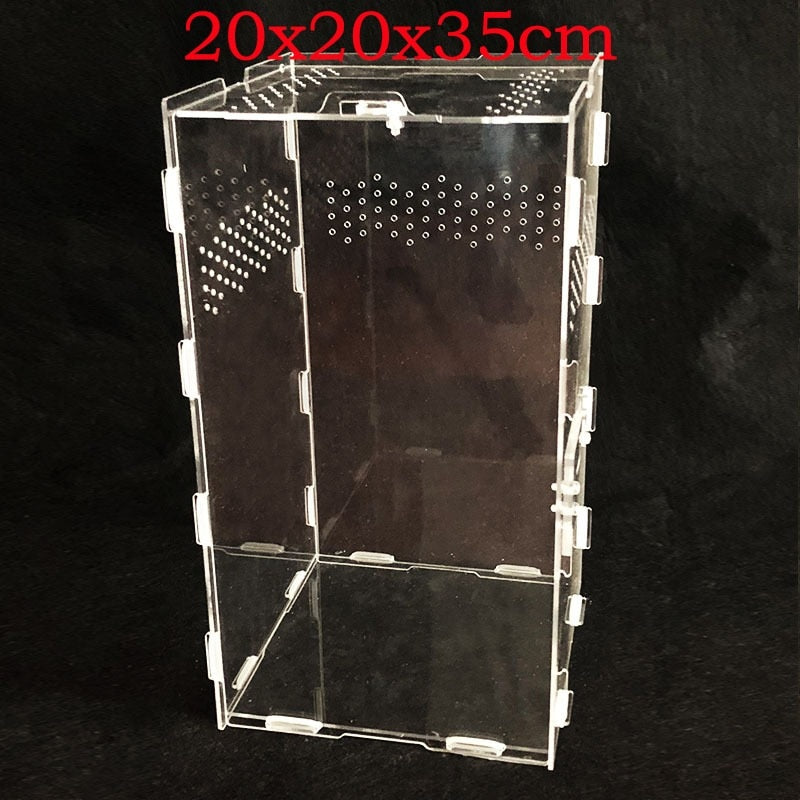 Transparent Acrylic Reptile Breeding Box - Spider/Lizard/Scorpion/Insect Breathable Terrarium