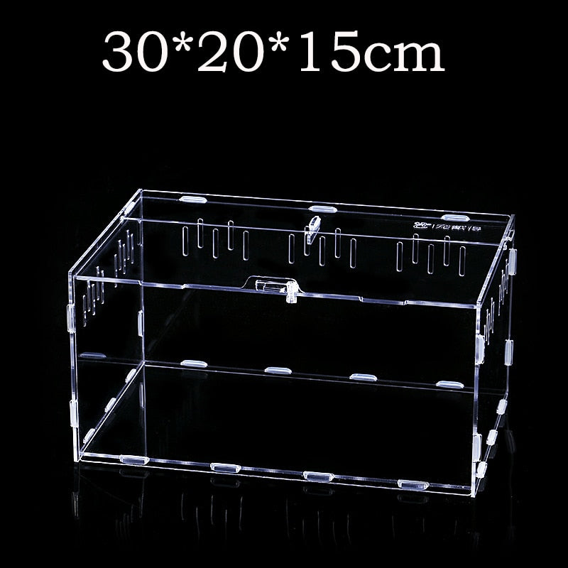 Transparent Acrylic Reptile Breeding Box - Spider/Lizard/Scorpion/Insect Breathable Terrarium