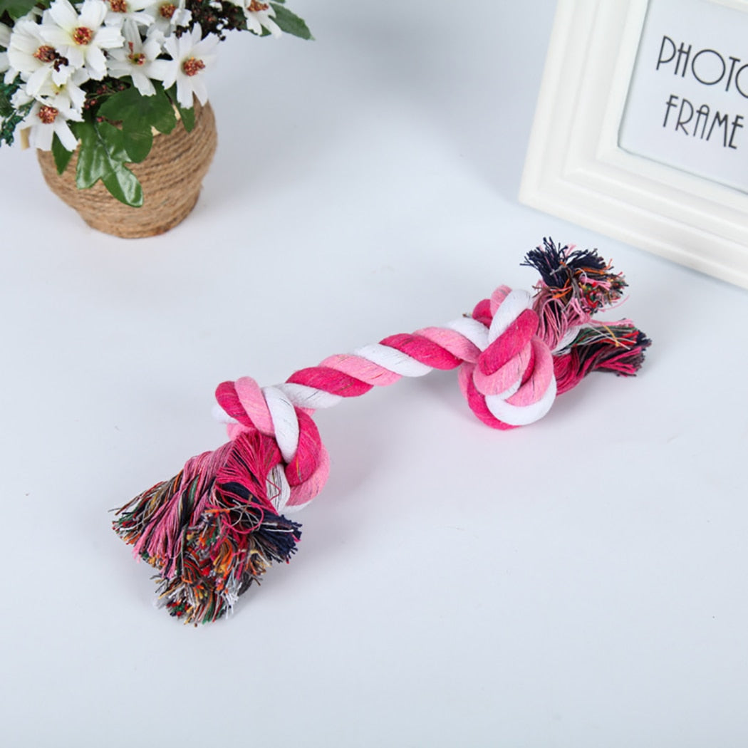 1 Pcs Dog/Puppy Cotton Chew Toy Durable Braided Bone Rope 32cm Funny Tool (Random Color )