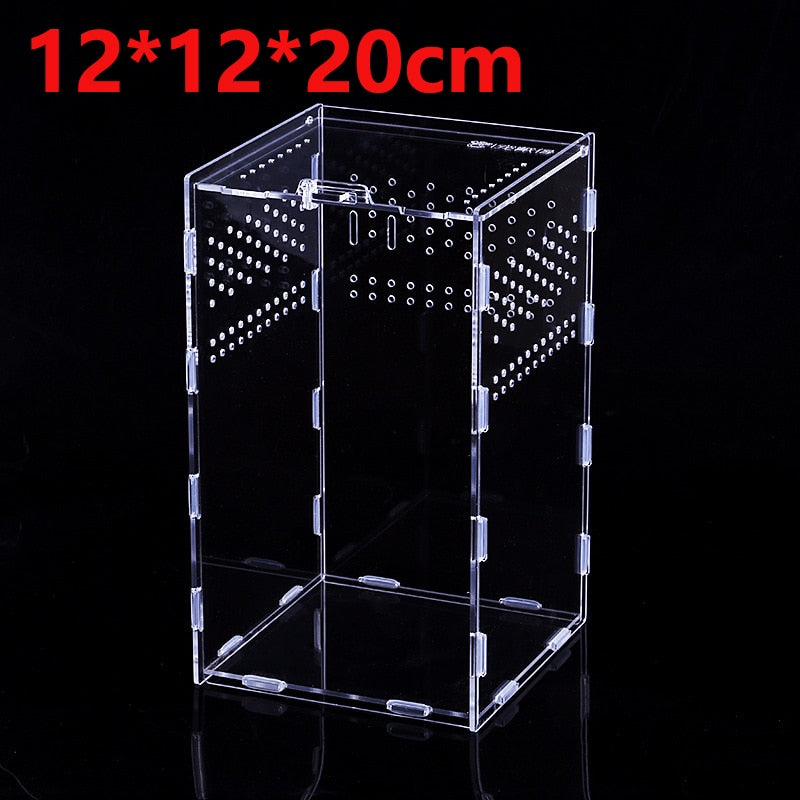 Transparent Acrylic Reptile Breeding Box - Spider/Lizard/Scorpion/Insect Breathable Terrarium