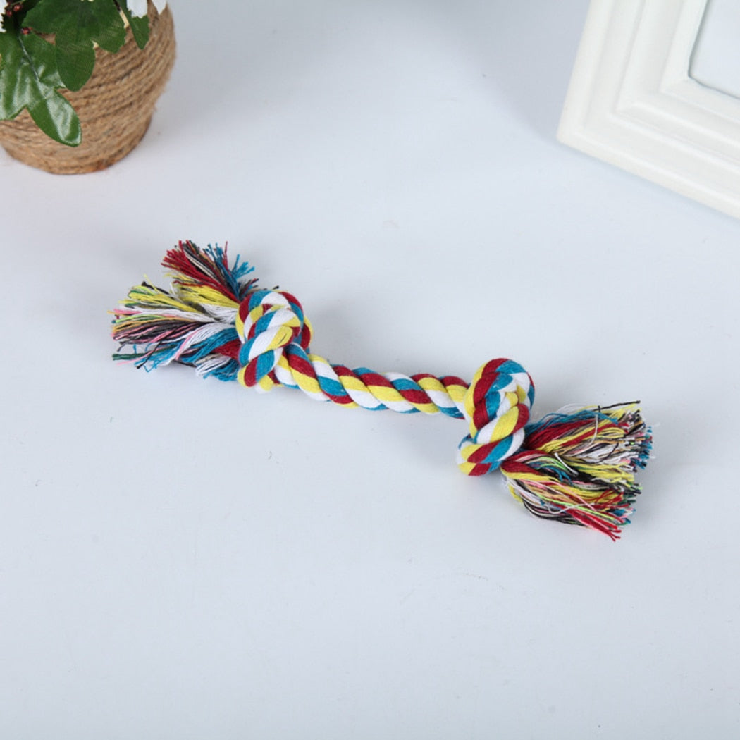 1 Pcs Dog/Puppy Cotton Chew Toy Durable Braided Bone Rope 32cm Funny Tool (Random Color )