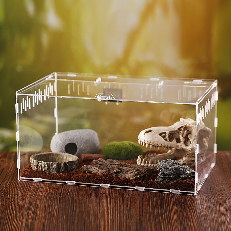 Transparent Acrylic Reptile Breeding Box - Spider/Lizard/Scorpion/Insect Breathable Terrarium