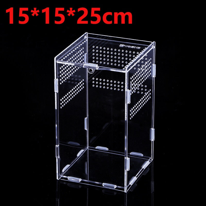 Transparent Acrylic Reptile Breeding Box - Spider/Lizard/Scorpion/Insect Breathable Terrarium