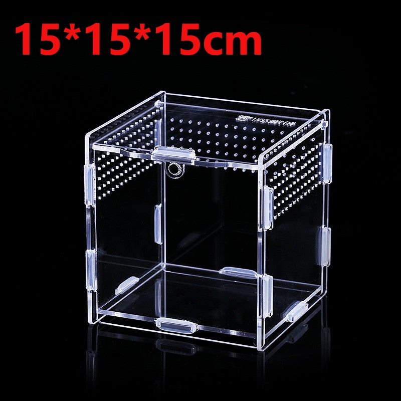 Transparent Acrylic Reptile Breeding Box - Spider/Lizard/Scorpion/Insect Breathable Terrarium