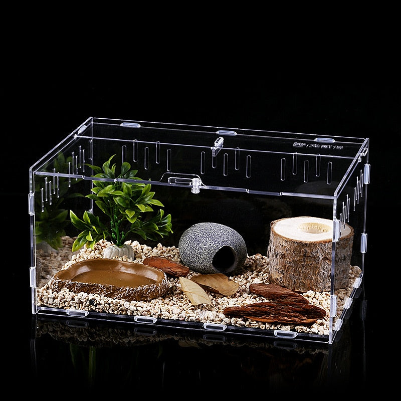 Transparent Acrylic Reptile Breeding Box - Spider/Lizard/Scorpion/Insect Breathable Terrarium