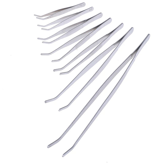 Stainless Steel Elbow Tweezers 12.5/14cm/16cm/18cm/20cm/25cm/30cm