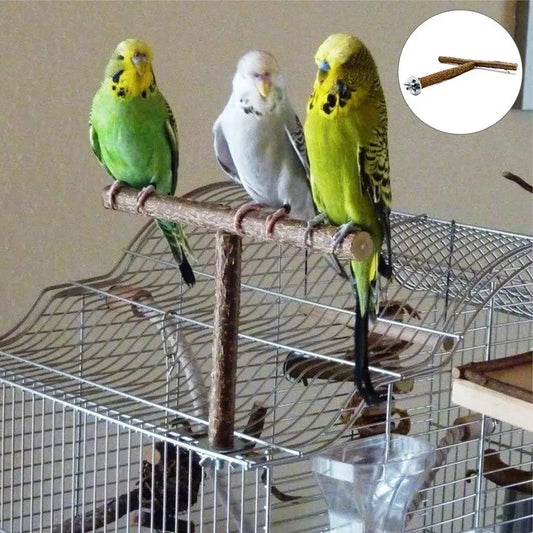 Pet Bird Wooden T-shape, Cage Mounted Perch