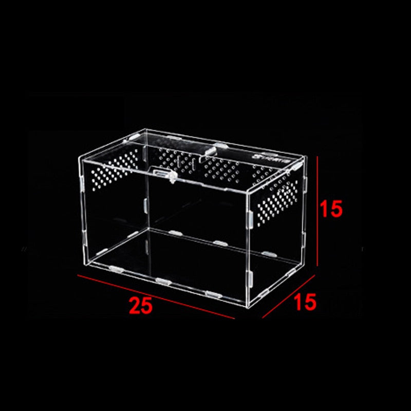 Transparent Acrylic Reptile Breeding Box - Spider/Lizard/Scorpion/Insect Breathable Terrarium