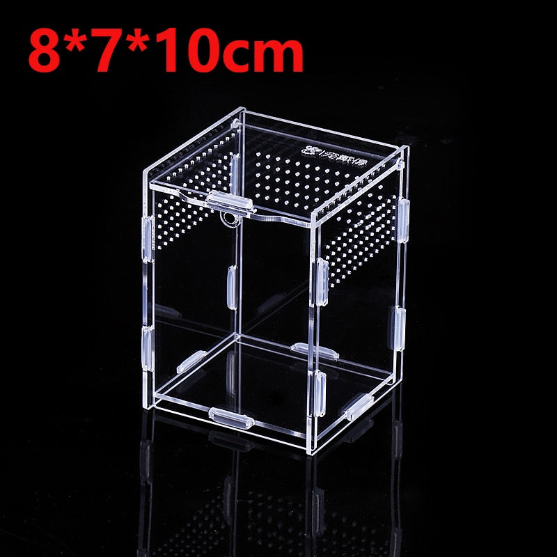 Transparent Acrylic Reptile Breeding Box - Spider/Lizard/Scorpion/Insect Breathable Terrarium