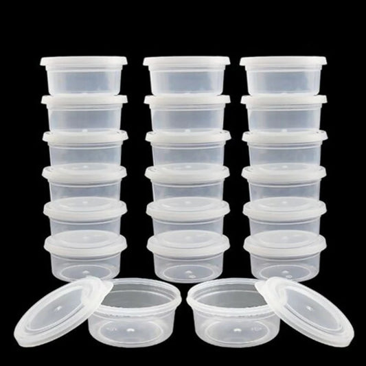 20PCS Round Clear Storage Box Container With Lid