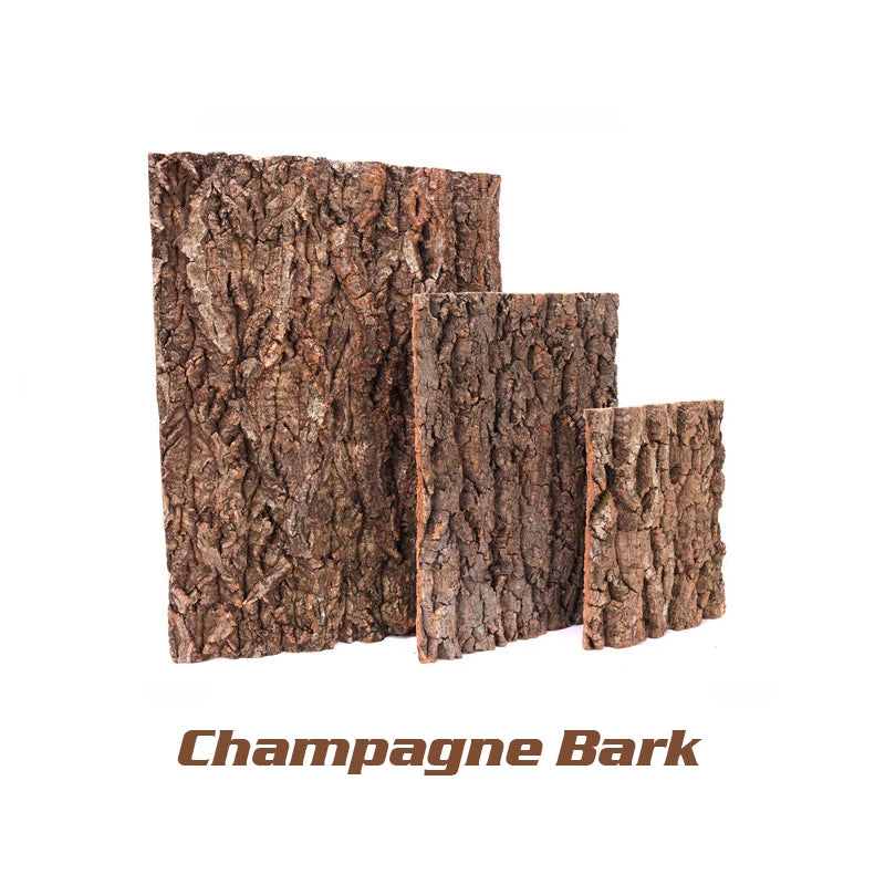 15/30/60cm Champagne Tree Bark Tank Driftwood. Decor, for Back/Side Walls, for Climbing Reptiles, Arachnids, and Any Fish Tanks - Cork Christmas Elm