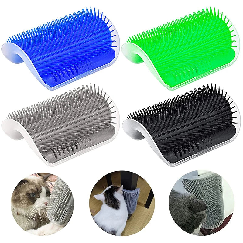 Wall-mounted Cat Comb with Catnip for Self Grooming or Massage