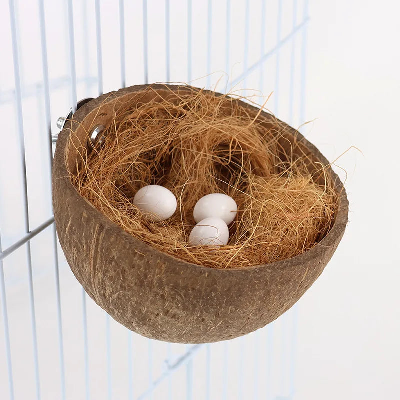 Natural Half-shell Coconut for Nesting, Bed, or a Hide