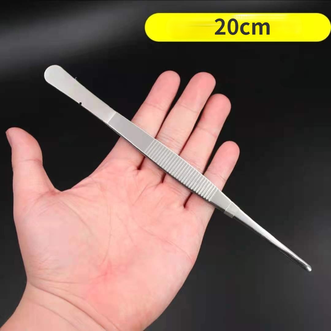 48cm Stainless Steel Tweezers - Curved Tongs for Birds/Reptile/Insect Feeding