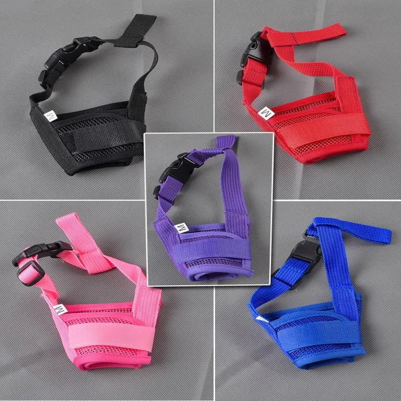 Dog Adjustable Muzzles - Mesh Breathable (for Anti Bark, Bite & Chew)