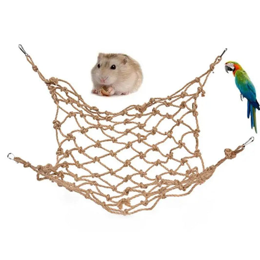 Climbing Net Hammock with Hook _ Can be Used for Birds, Small Animals, or Climbing Reptiles