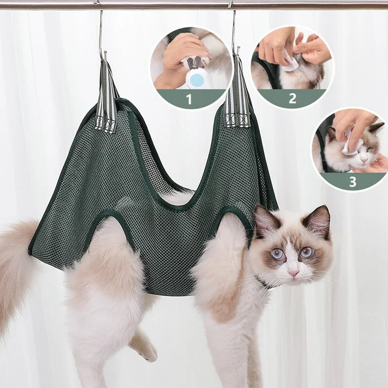 Dog Cat Grooming Hammock for Nail Cutting, Fixed Bath Bag (Trimming Restraint Bag)