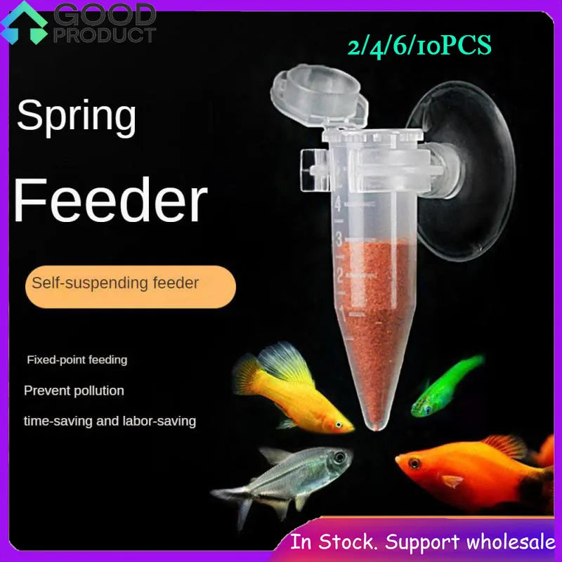 2/4/6/10PCS  Automatic Fish Feeder Funnel Cup Fish Food Feeding (Red Worm Brine Shrimp Eggs)