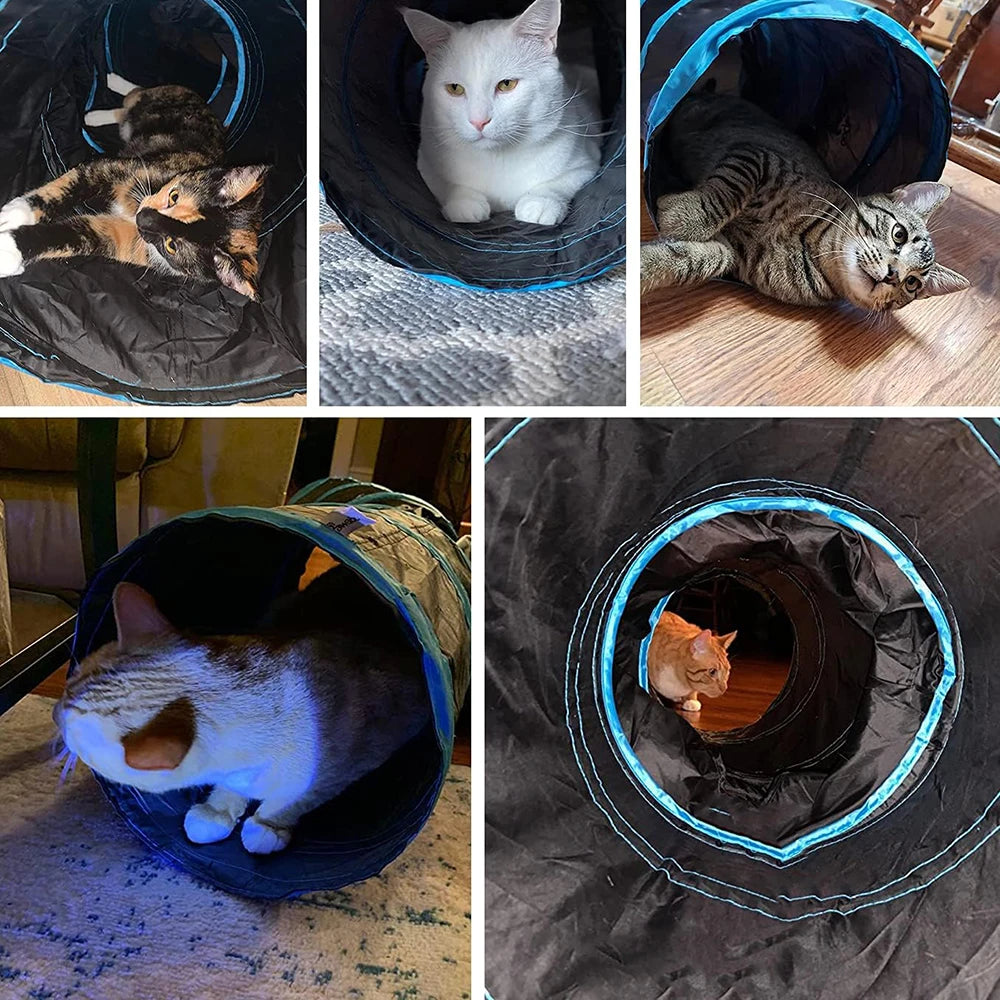 Cat Tunnel for Indoor Cats with Play Ball and Peek Holes Collapsible Pet Cat Tunnel Tube for Pet Exercise Puppy Kitten Rabbit