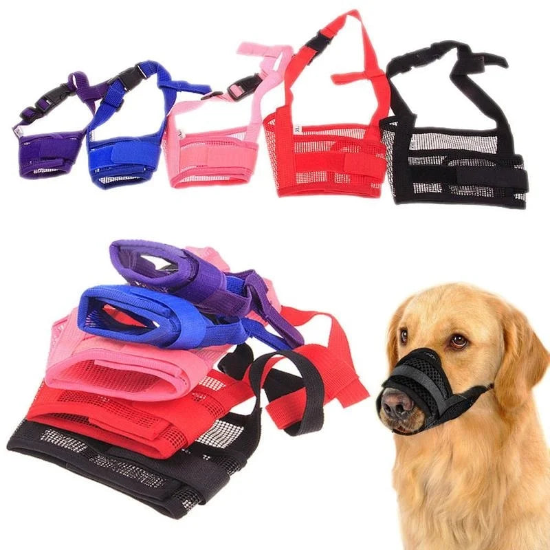 Dog Adjustable Muzzles - Mesh Breathable (for Anti Bark, Bite & Chew)