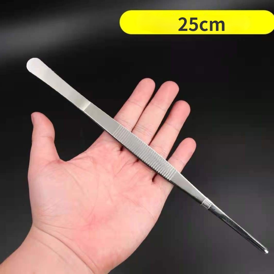 48cm Stainless Steel Tweezers - Curved Tongs for Birds/Reptile/Insect Feeding