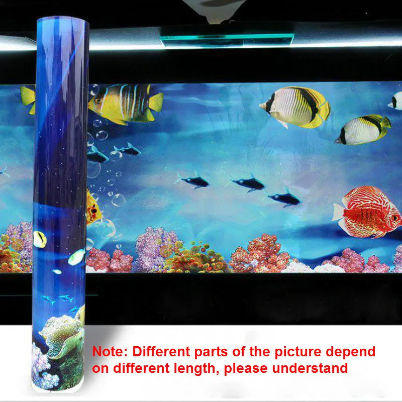 PVC Double-Sided Aquarium Background Poster - Tank Wall Lanscaping Decorative Background Poster (30/40/50cm Height)