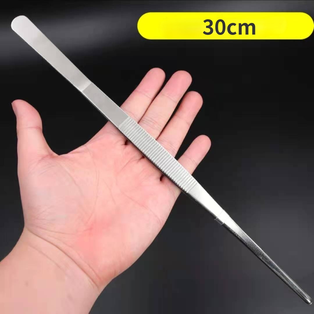 48cm Stainless Steel Tweezers - Curved Tongs for Birds/Reptile/Insect Feeding