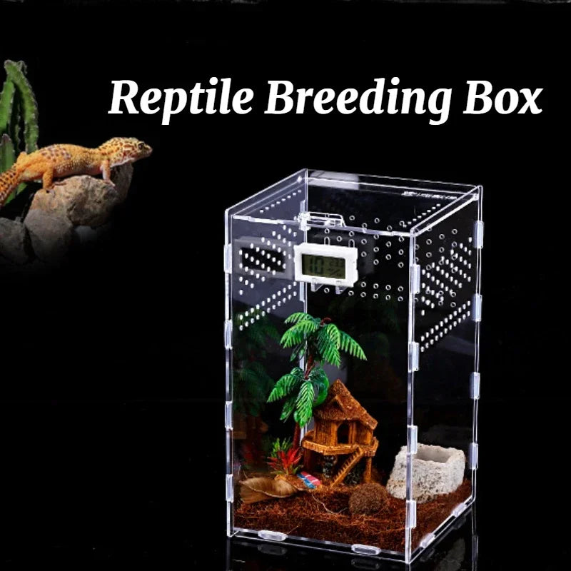 Reptile Acrylic Transparent Terrarium Habitat, 5 sizes