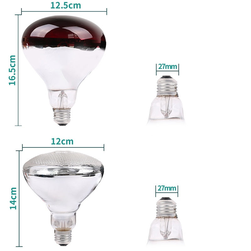 220V Poultry Heat Lamp Bulb - Infrared Thermal Heating for Reptile, Amphibian & Botany as well