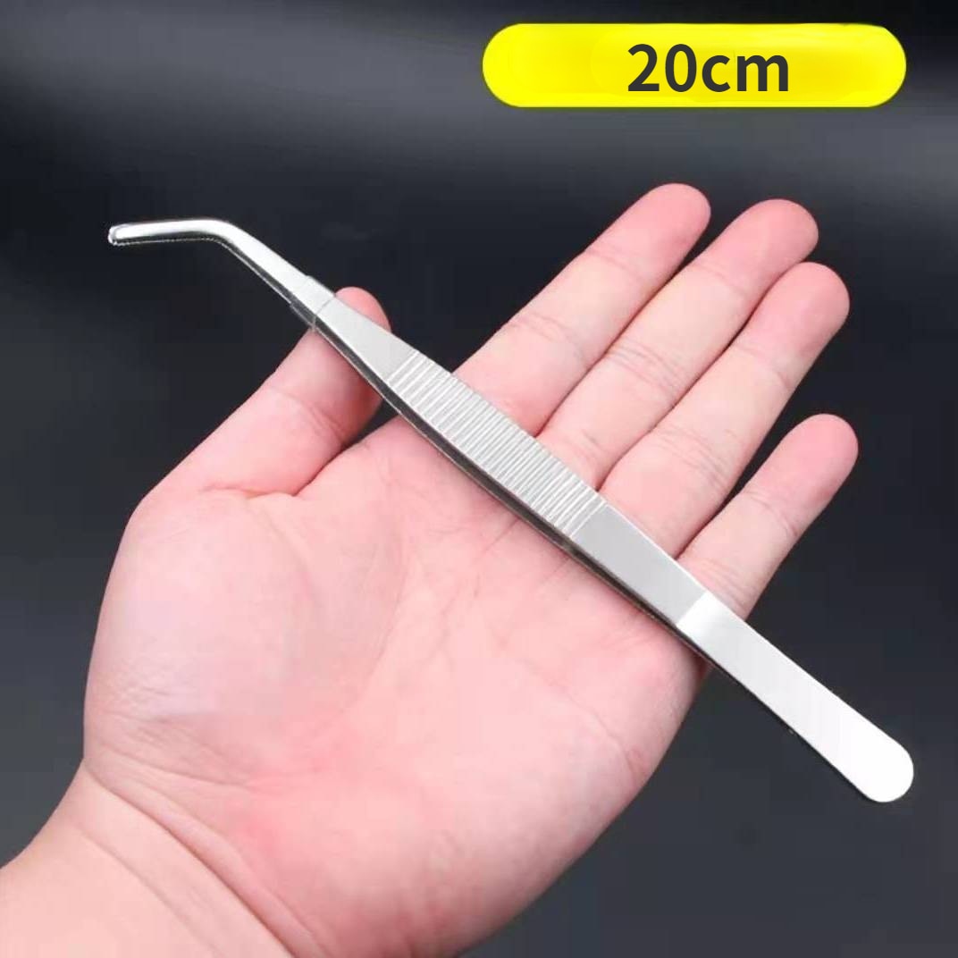 48cm Stainless Steel Tweezers - Curved Tongs for Birds/Reptile/Insect Feeding