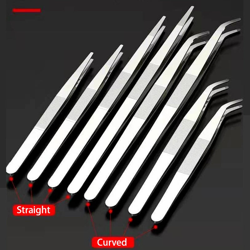 48cm Stainless Steel Tweezers - Curved Tongs for Birds/Reptile/Insect Feeding