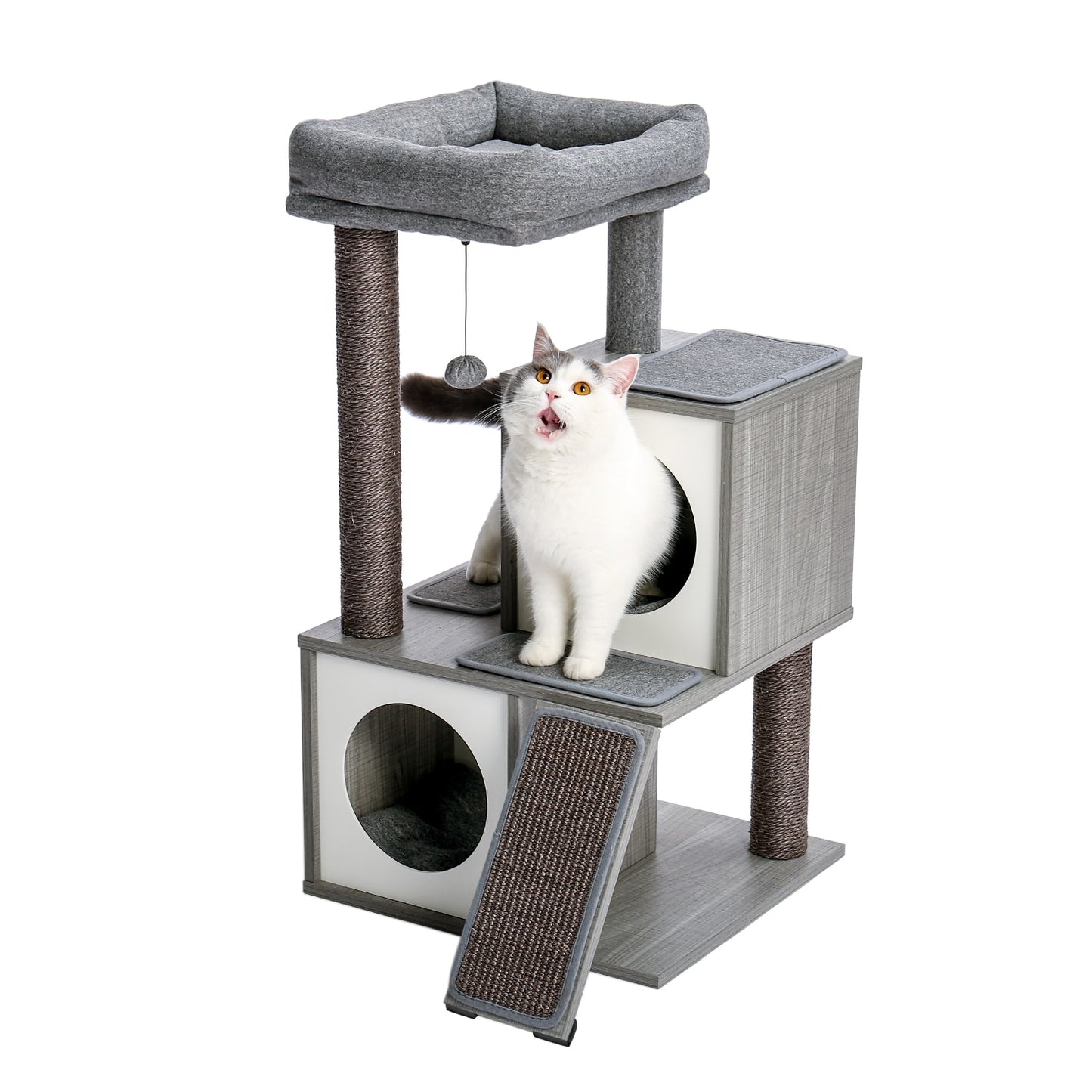 Large Cat Tree Tower Condo with Hammock & Multiple Perches