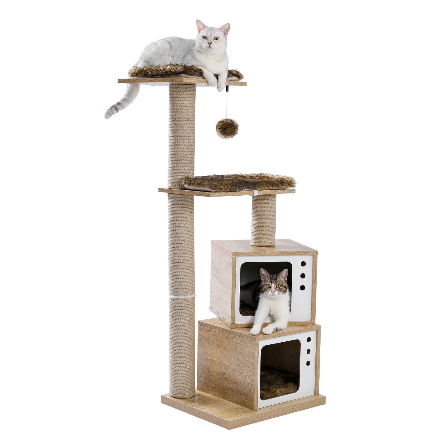 Large Cat Tree Tower Condo with Hammock & Multiple Perches