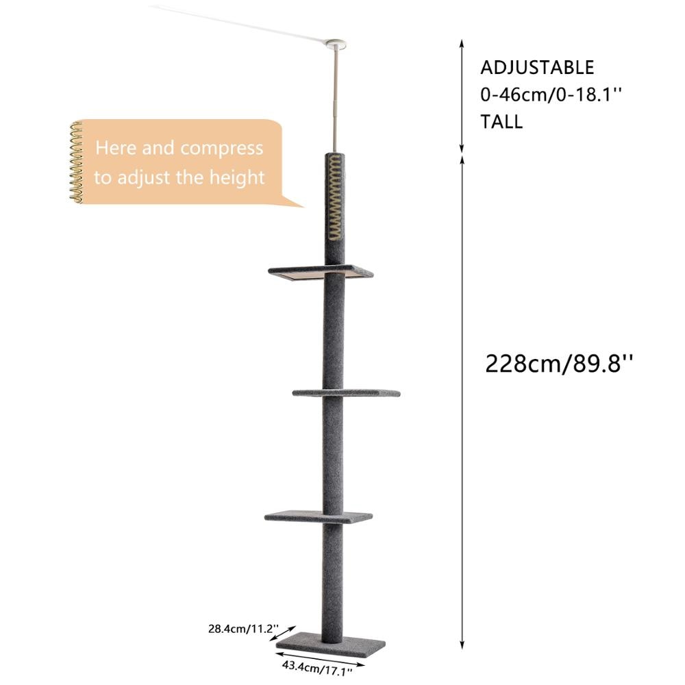 Large Cat Tree Tower Condo with Hammock & Multiple Perches