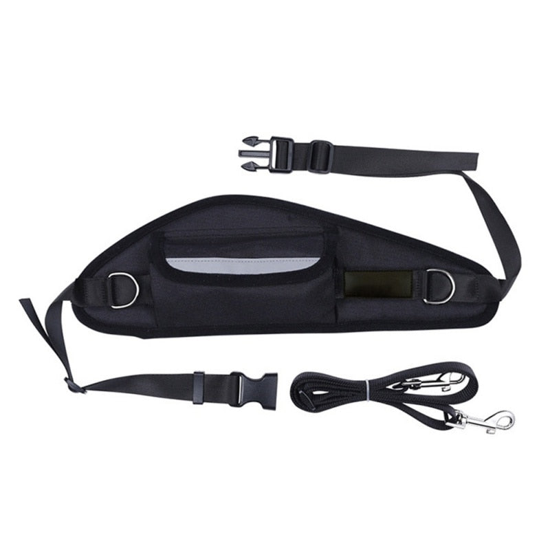 Hands Free Dog Leash with Bag - for Running, Reflective, Portable Waist Bag