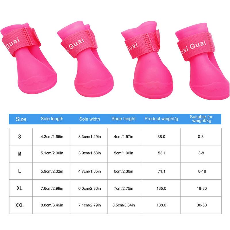 Dog Boots - 4pcs Waterproof Dog Walking Shoes