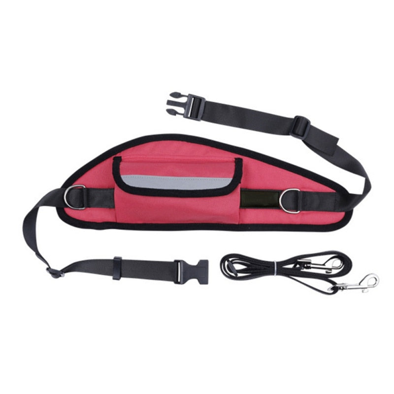 Hands Free Dog Leash with Bag - for Running, Reflective, Portable Waist Bag